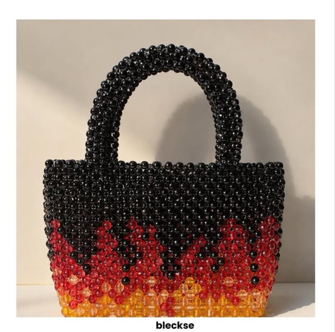 The Lit Bag — Flame-gradient beaded tote